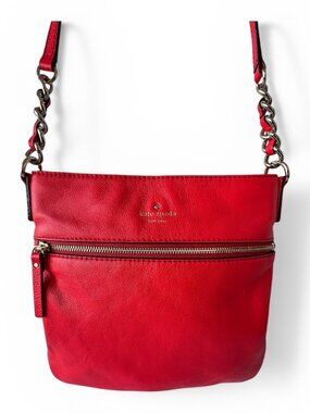 Kate Spade New York Cobble Hill Ellen Crossbody, Deep Orange Leather EC!